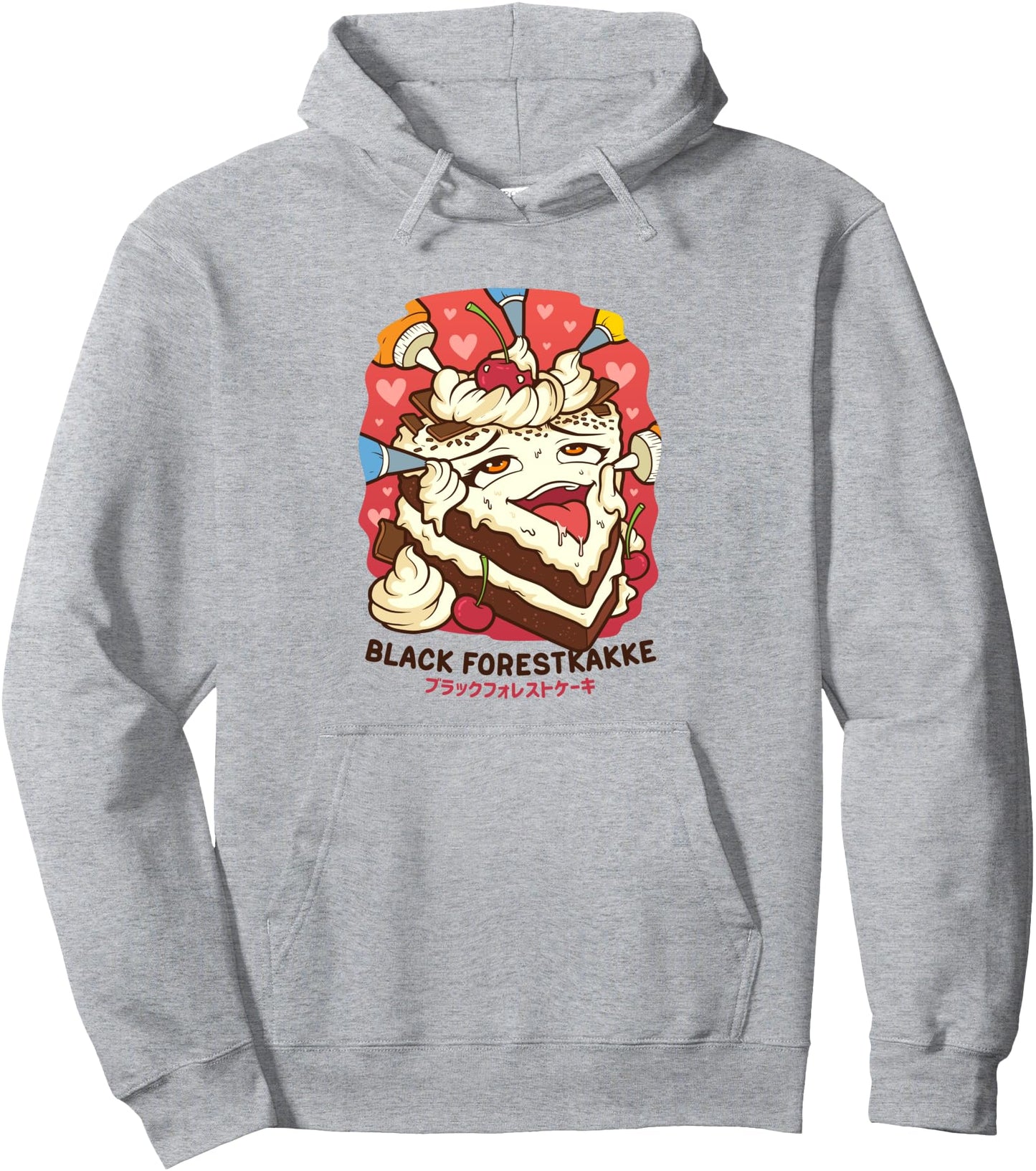 Funny Naughty Foodie Pun Kawaii Black Forestkakke Japanese Pullover Hoodie