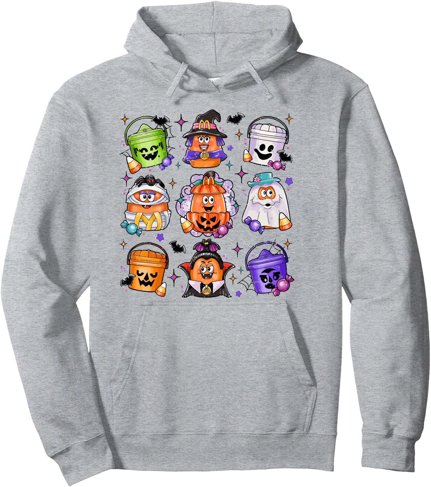 Vintage Funny Halloween Pumpkin Spooky Nuggets Chicken Cute Pullover Hoodie
