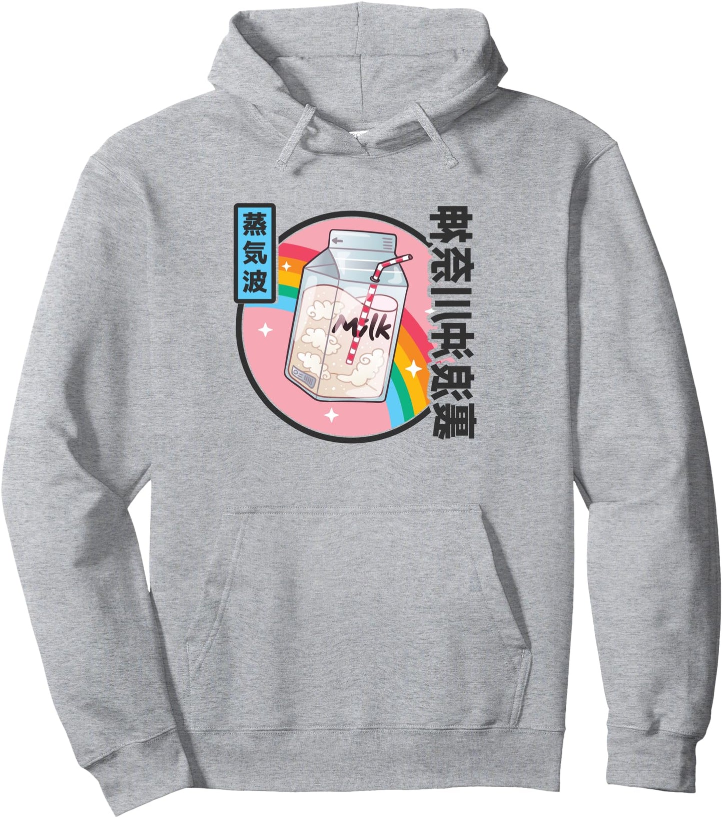 Milk Carton Rainbow Japan Style Otaku 80s Vaporwave Anime Pullover Hoodie