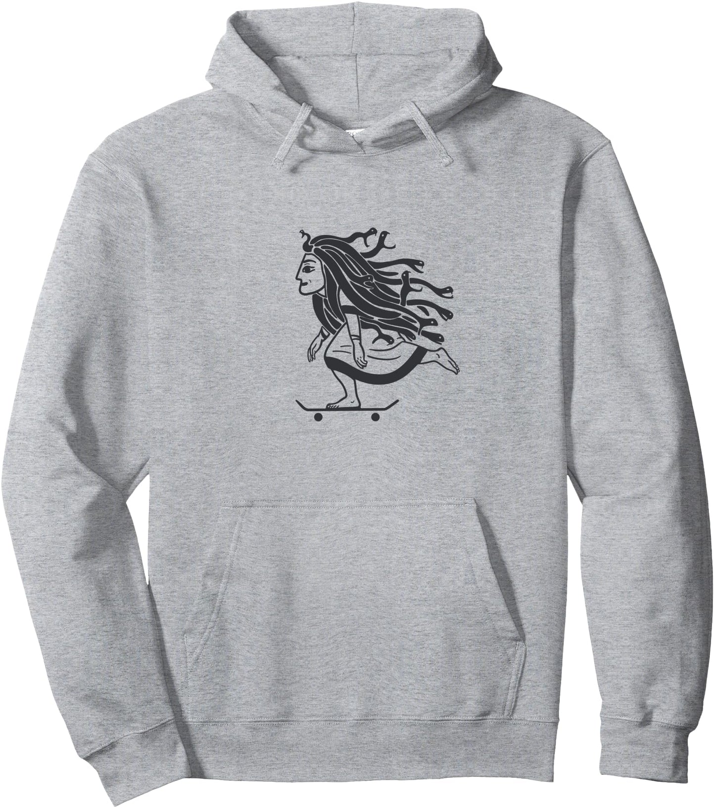 Greek myths character Gorgon Medusa on a skateboard Pullover Hoodie