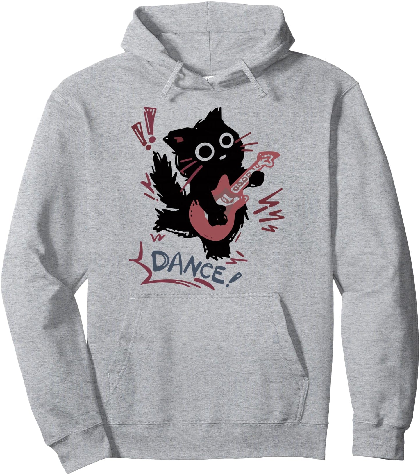 Dancing Rock Cat Electric Guitar Funny Cat Music Boys Pullover Hoodie