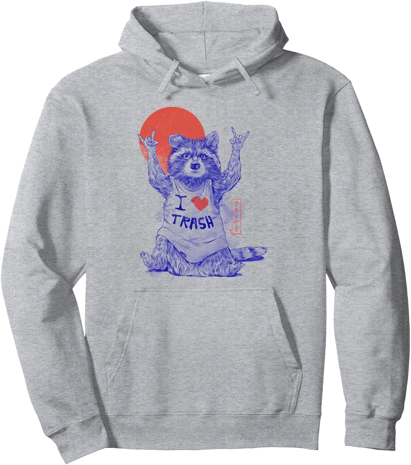 Raccoon I Love Trash Japanese Samurai Garbage Gang Pullover Hoodie