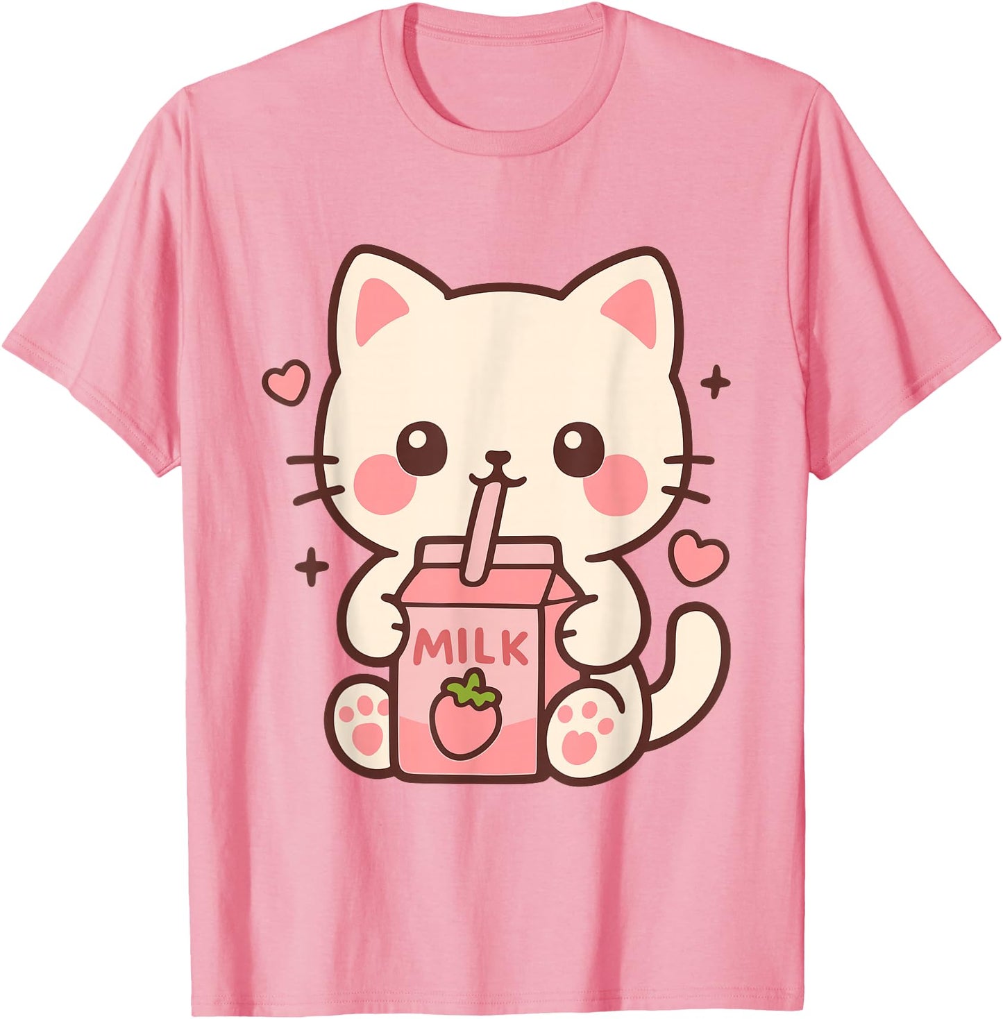 Kawaii Cat Strawberry Milk Japanese Cute Anime Girls Teens