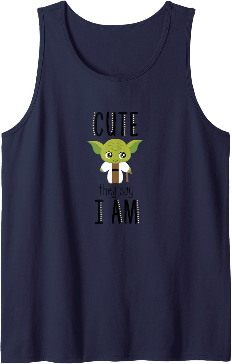Star Wars Yoda Cute They Say I Am Adorable Chibi Style Logo Tank Top