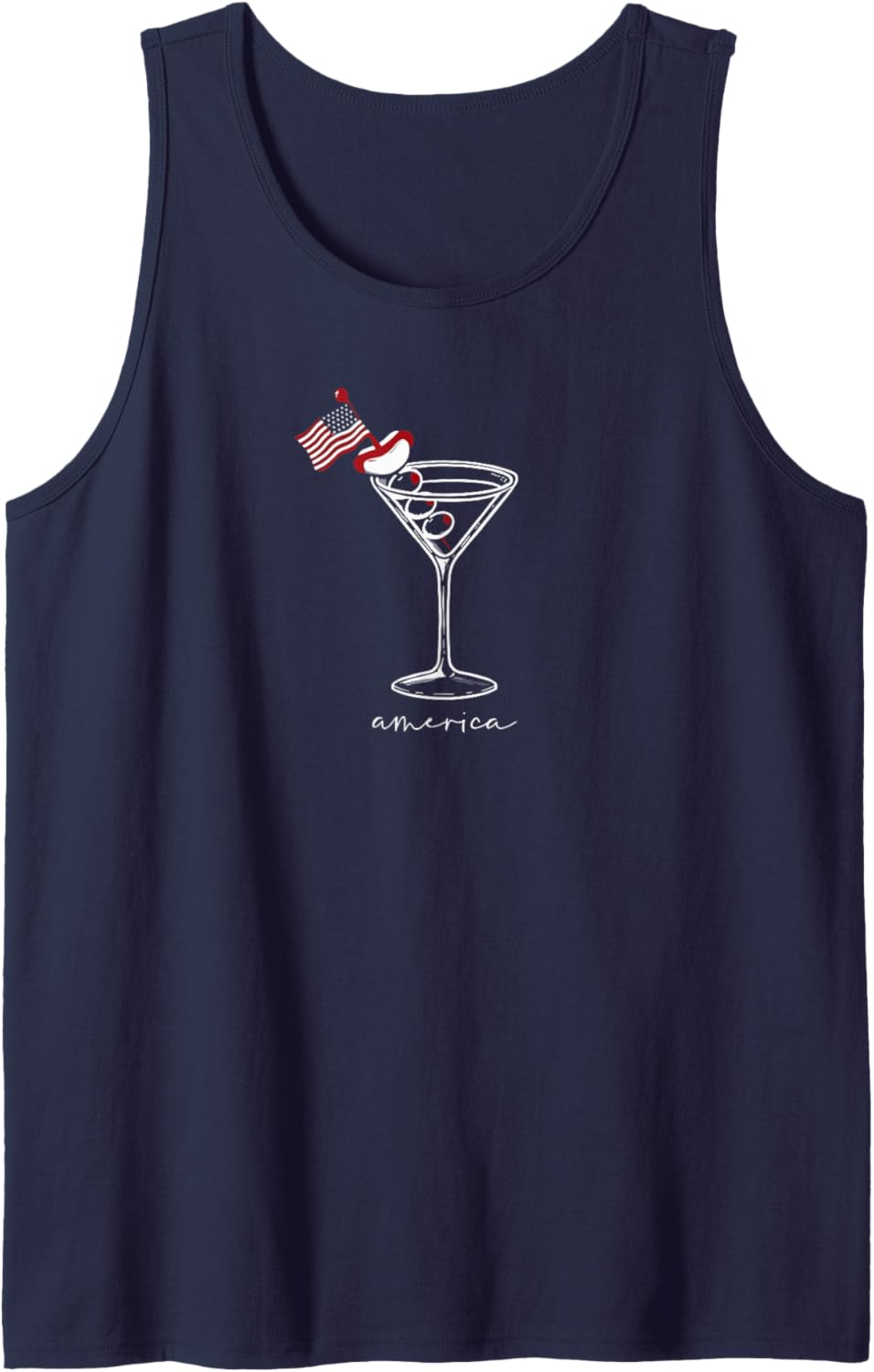 4th Of July Funny Hot Dog & Martini Tank Top