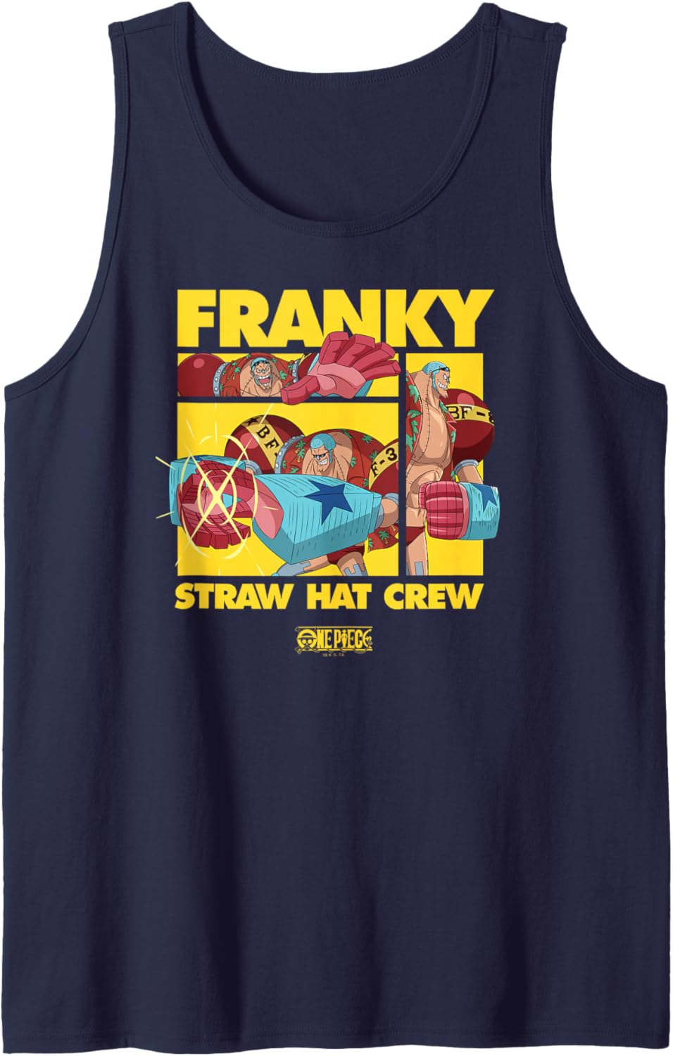 One Piece Anime Straw Hat Crew Franky Collage Tank Top