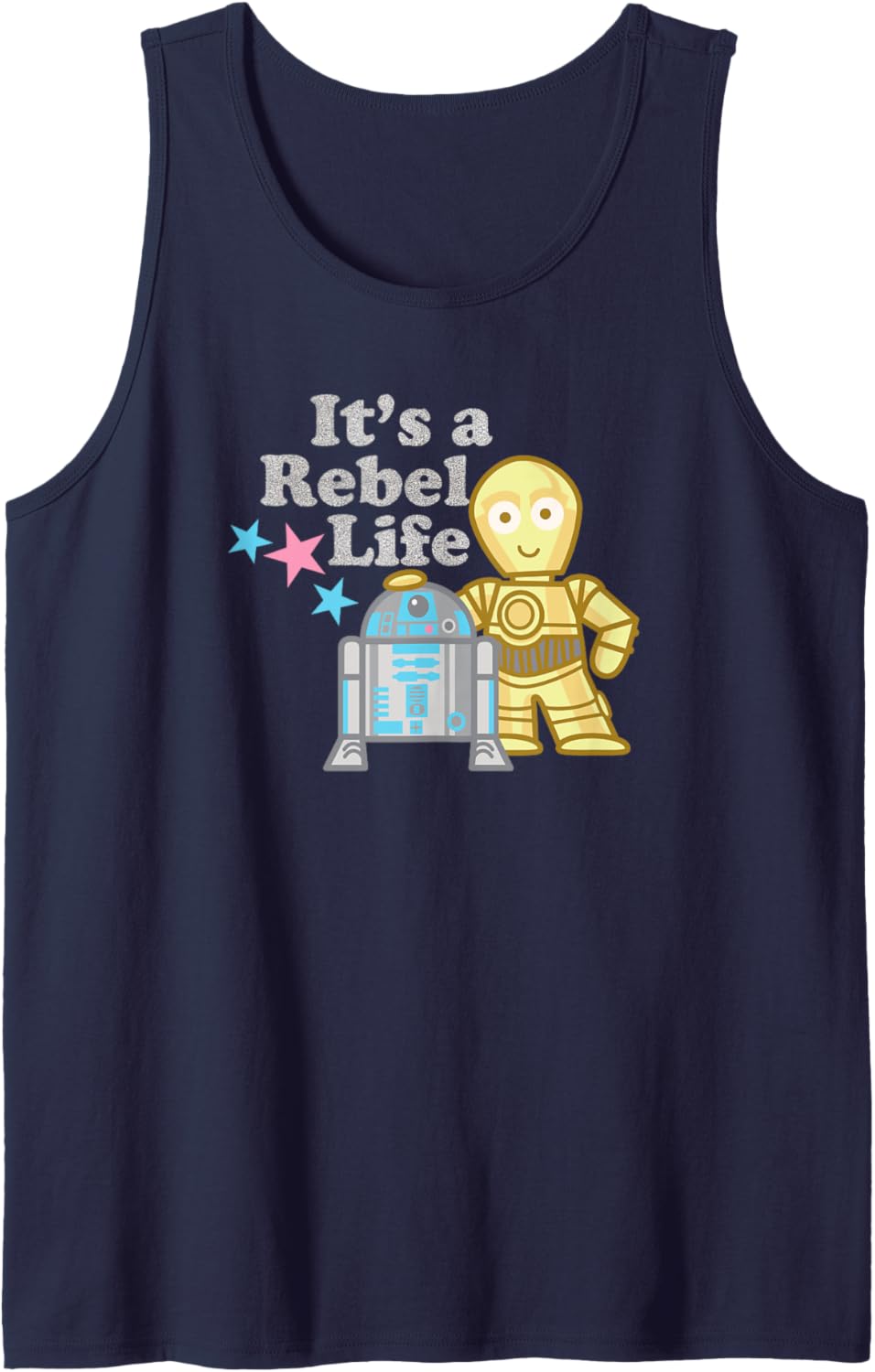 Star Wars R2-D2 & C3PO It's A Rebel Life Adorable Chibi Tank Top