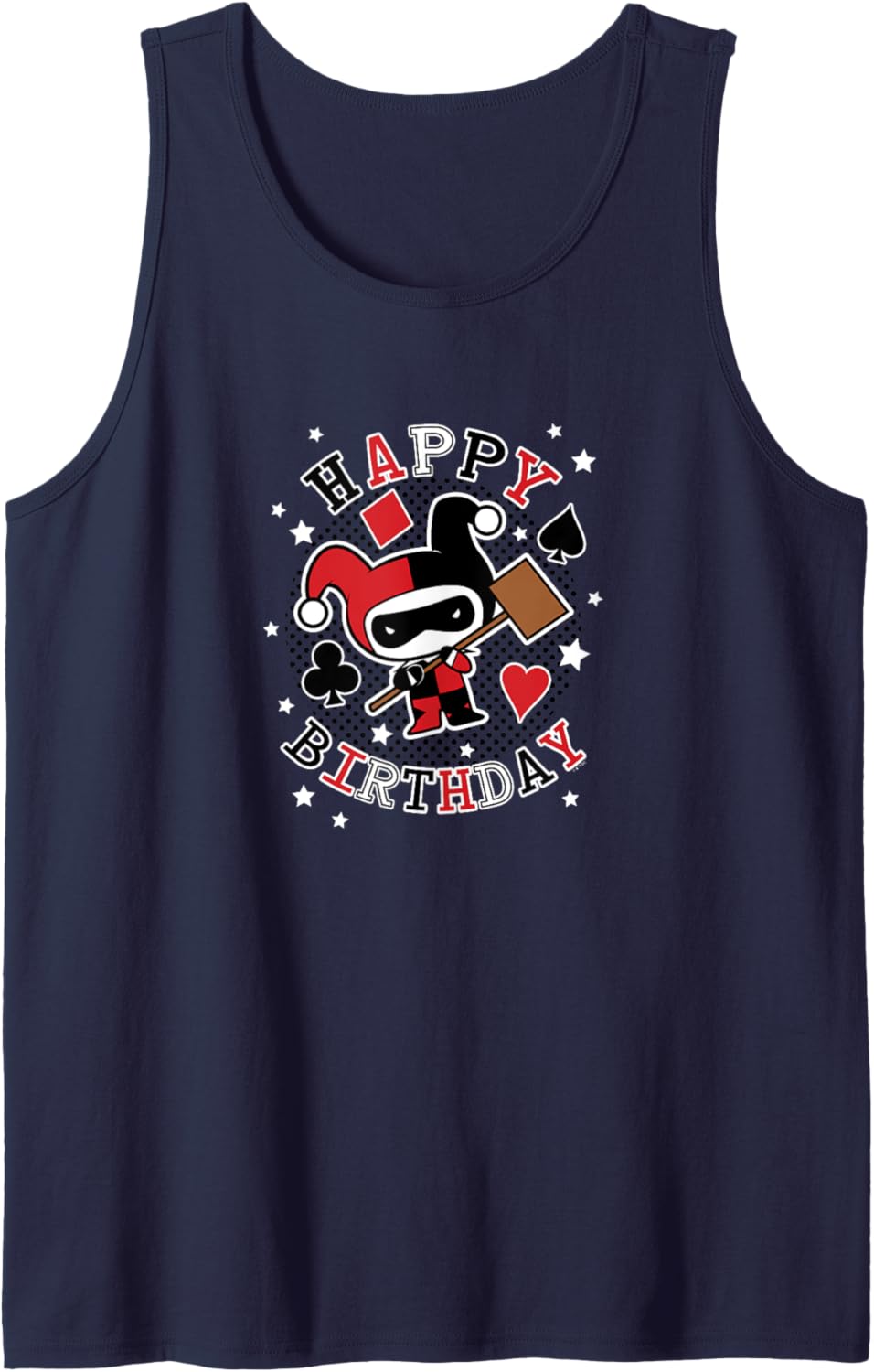 DC Comics Justice League Happy Birthday Chibi Harley Quinn Tank Top