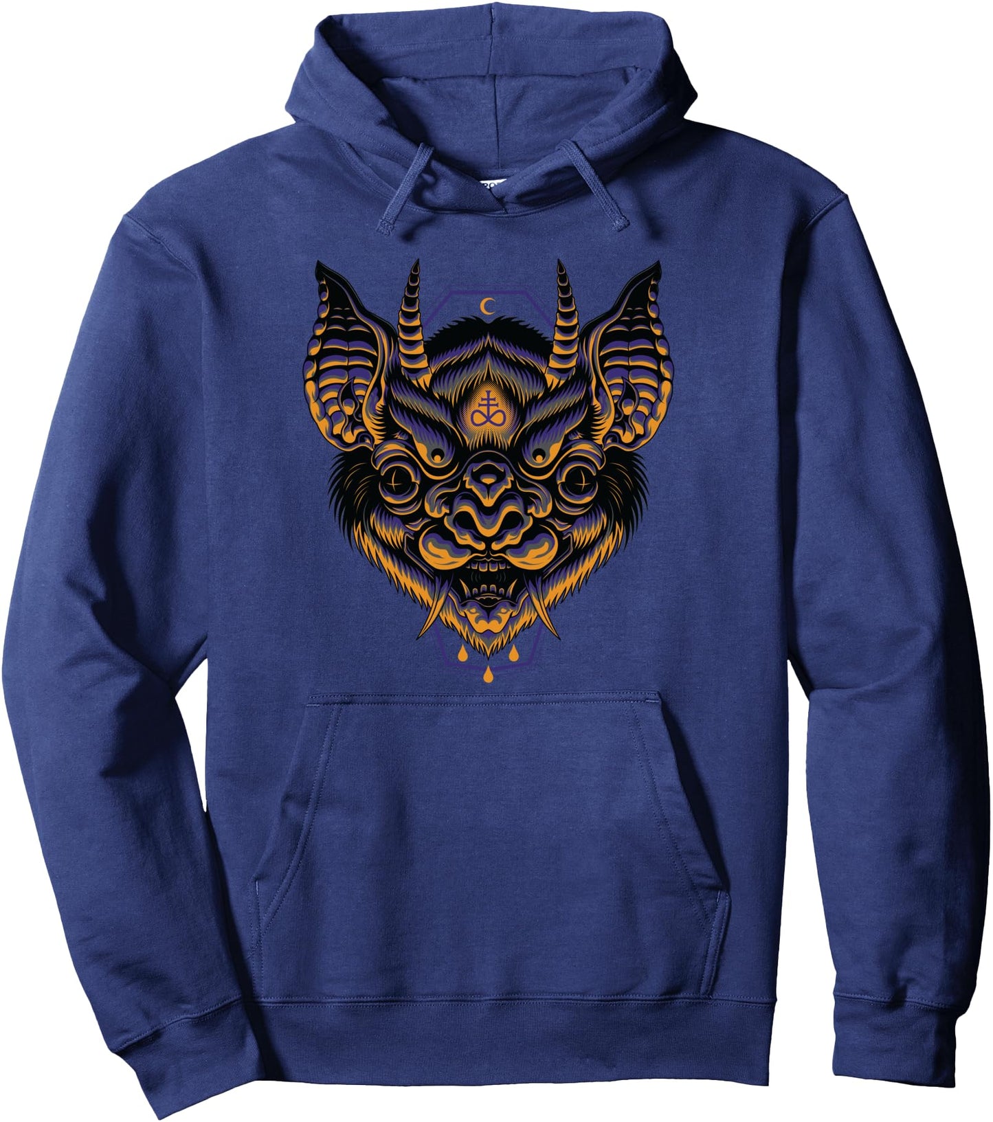 Hannya Bat American Traditional Tattoo Flash Japanese Edgy Pullover Hoodie