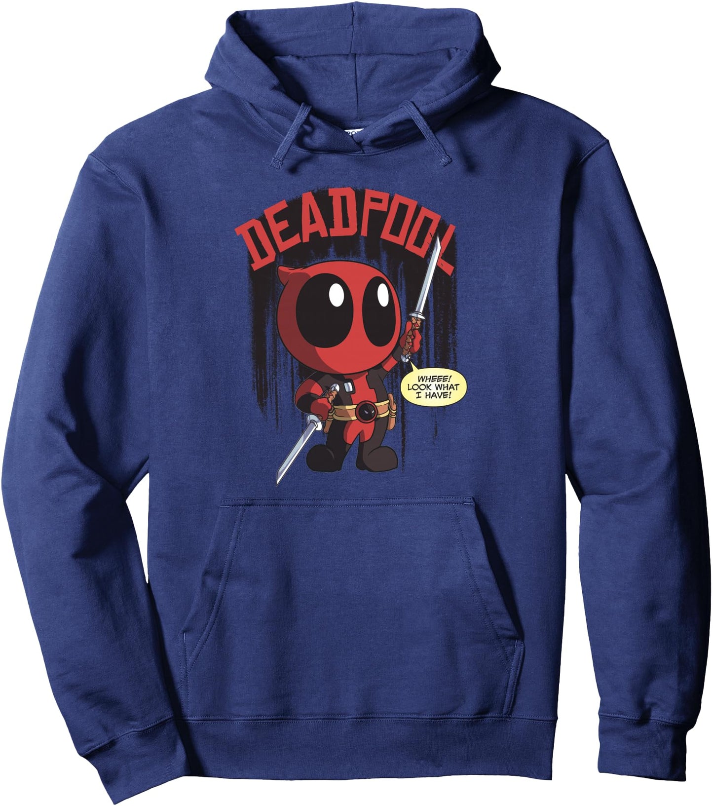 Marvel Deadpool Wheee Look What I Have Portrait Pullover Hoodie
