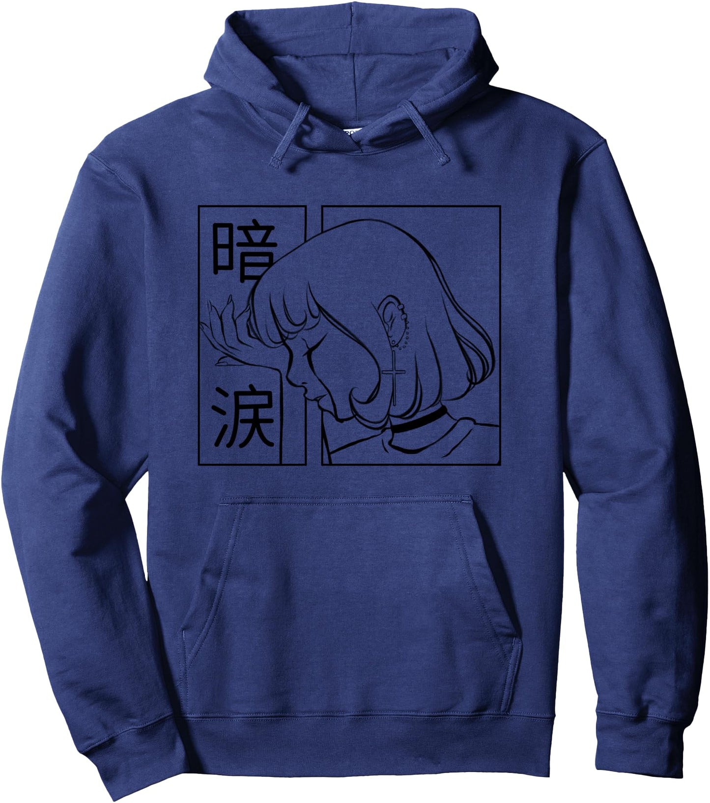 Silent Tears Edgy Japanese Aesthetic Sad Anime Girl Pullover Hoodie