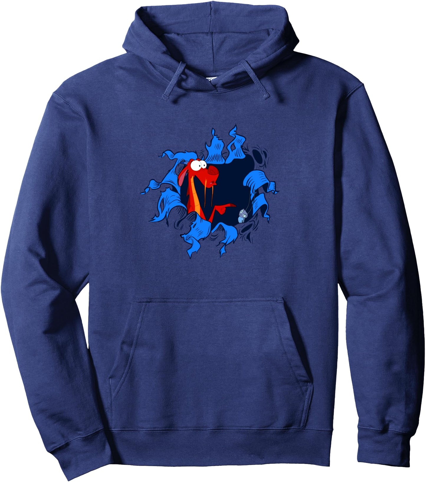 Disney Mulan Mushu Cri-Kee Takes The Blame Ripped Pullover Hoodie