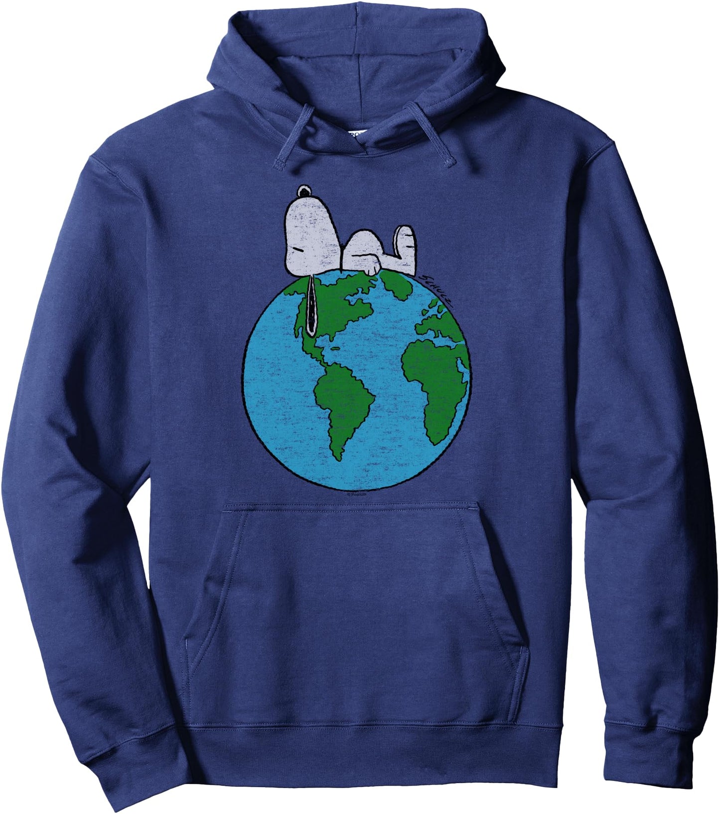 Peanuts - Snoopy Earth Day Laying On Top of the World Pullover Hoodie