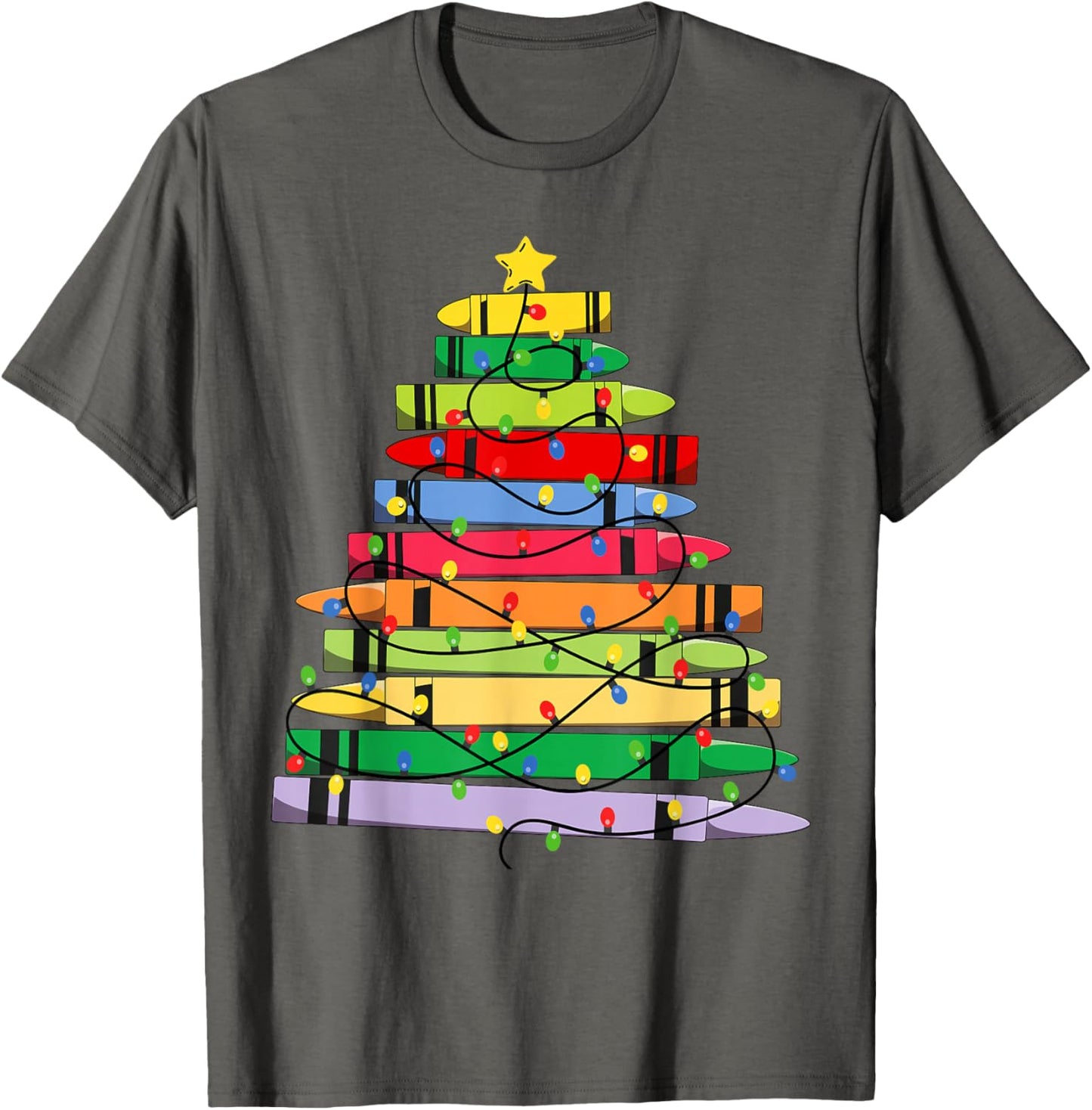 Crayon Christmas Tree Teacher Student Xmas Teacher Pajamas
