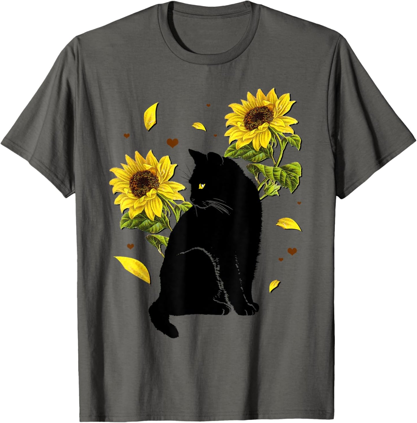 Cat Sunflower Christmas Tree Sun Flower Cat Lover Gift Men Women Kids T-Shirt