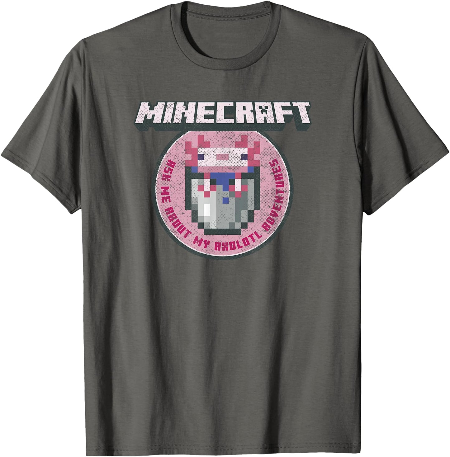 Minecraft Axolotl Adventures Circle Badge