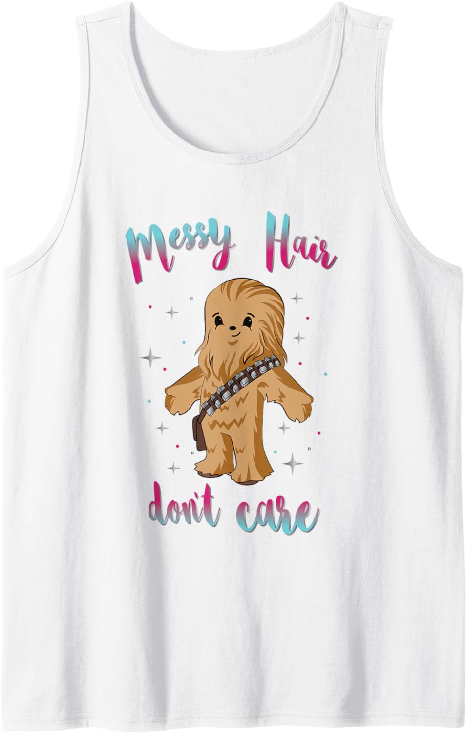 Star Wars Chewbacca Messy Hair Don't Care Cute Chibi Logo Tank Top