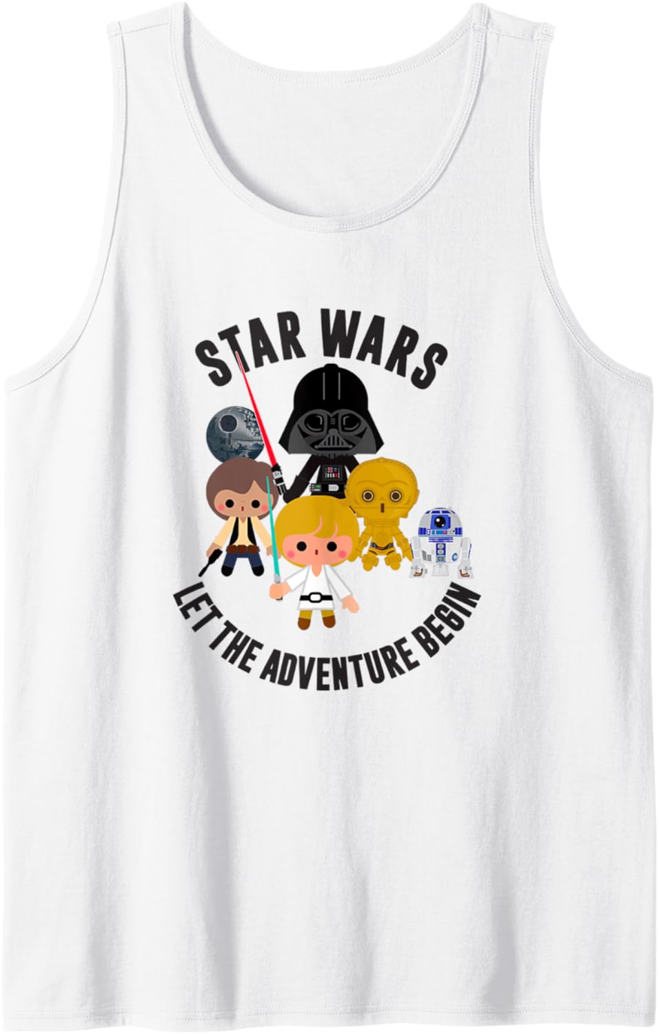 Star Wars Group Shot Chibi Style Adorable Characters Logo Tank Top