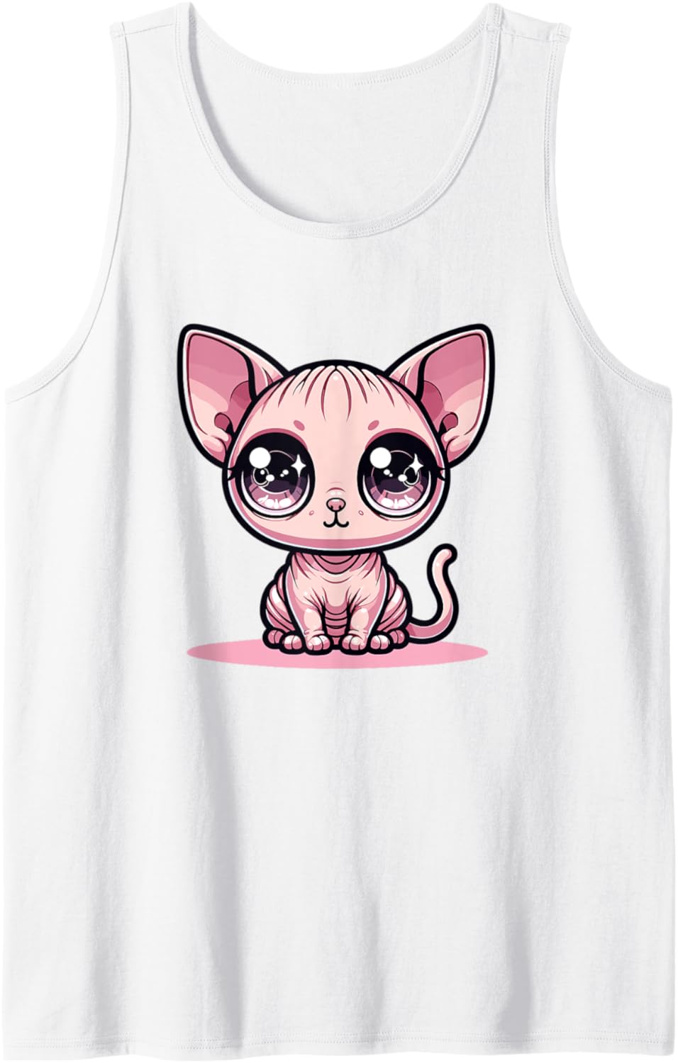 Adorable Cute Japanese Kawaii Chibi Sphynx Cat Tank Top