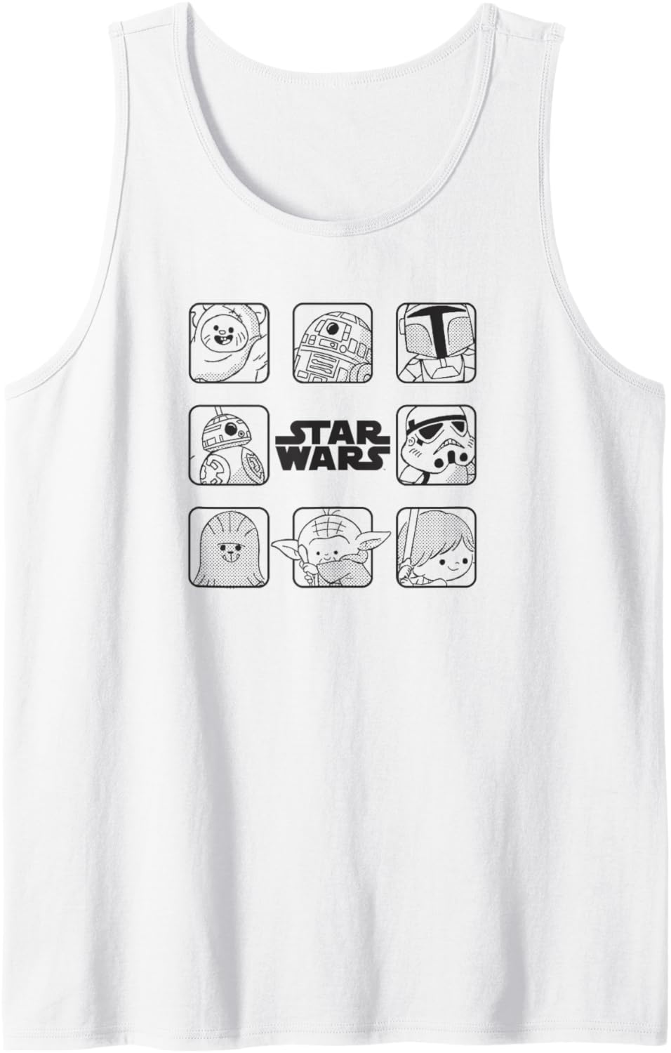 Star Wars: The Force Awakens Chibi Characters Panels Tank Top
