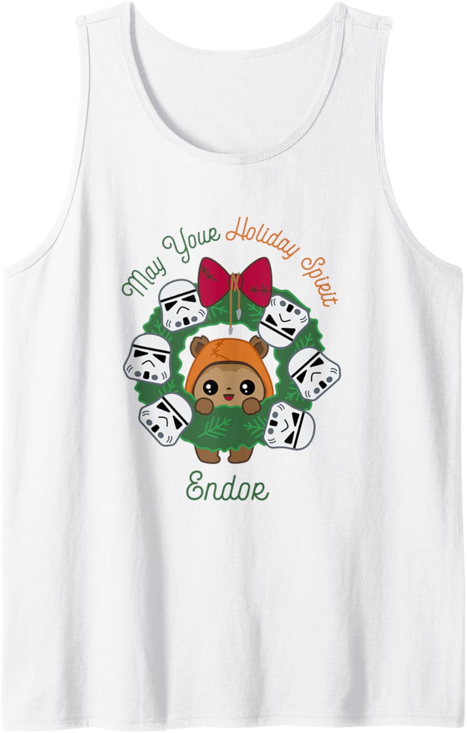 Star Wars Christmas May Your Holiday Spirit Endor Chibi Logo Tank Top