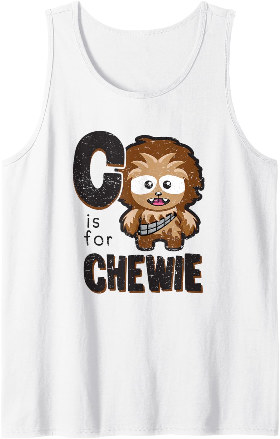 Star Wars Classic C Is For Chewie Distressed Chibi Chewbacca Tank Top