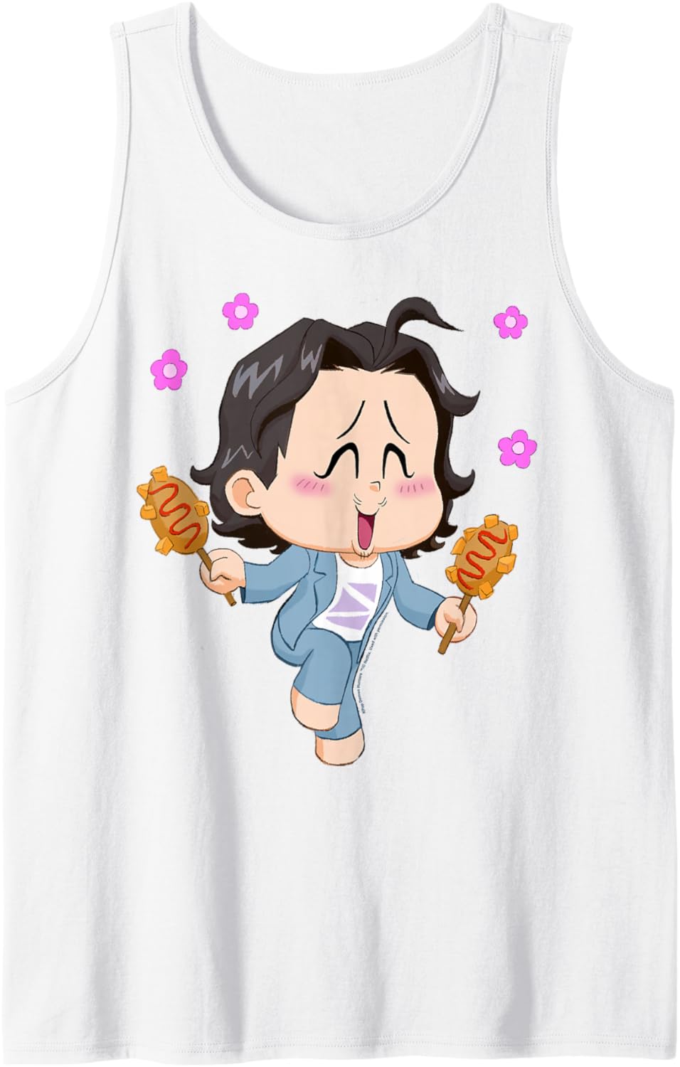Kpop Demon Hunters Halloween Chibi Bobby Enjoying Corn Dogs Tank Top