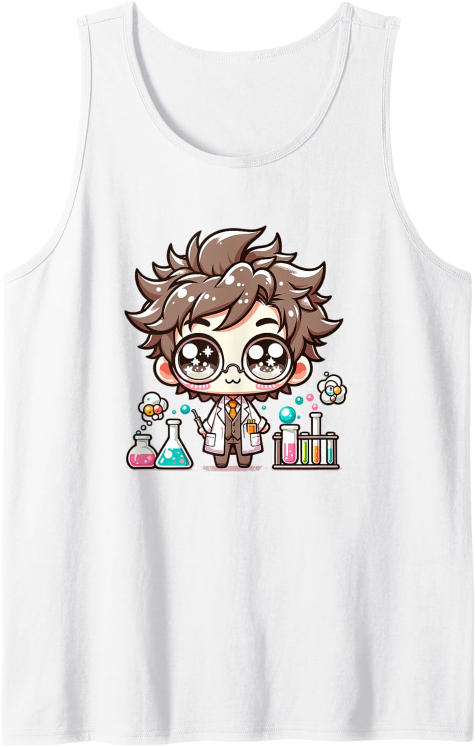 Adorable Cute Japanese Kawaii Chibi Mad Scientist Tank Top