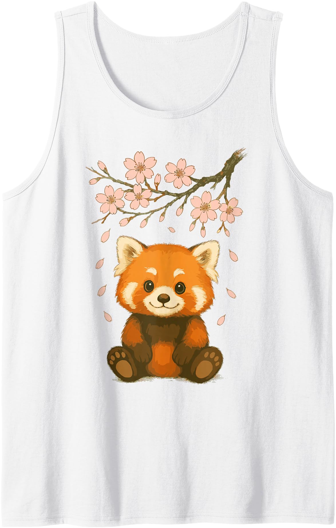 Red Panda Cute Red Panda Bear & Japanese Cherry Blossoms Tank Top