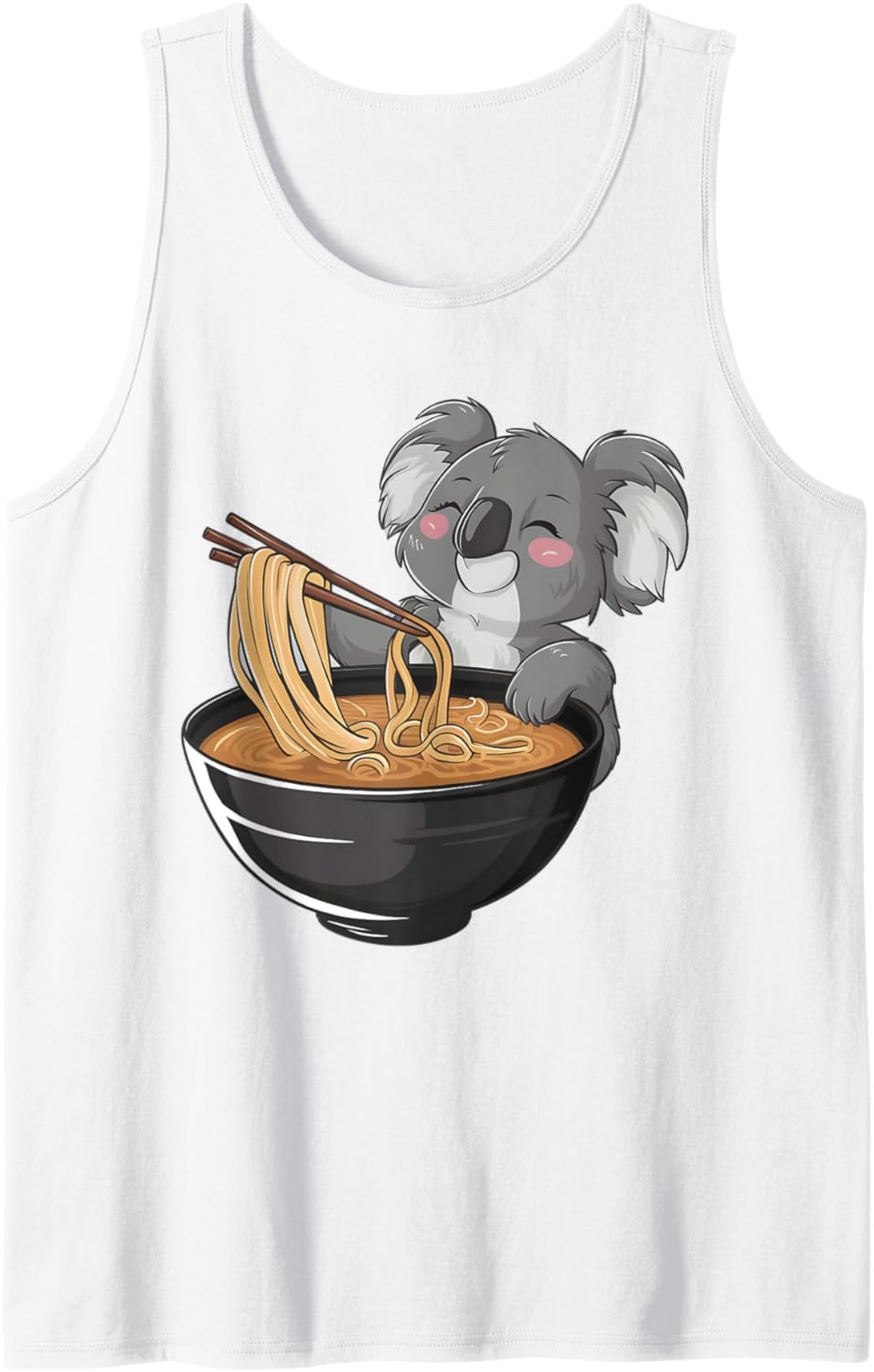 Cute Japanese Kawaii Chibi Koala Eating Ramen Tank Top
