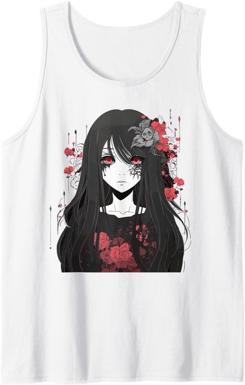Anime Girl Gothic Waifu Japanese Aesthetic Kawaii Otaku Tank Top