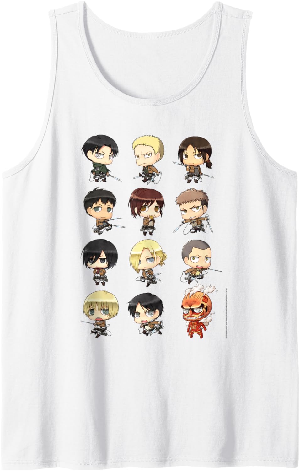 Attack on Titan Chibi All Characters Tank Top