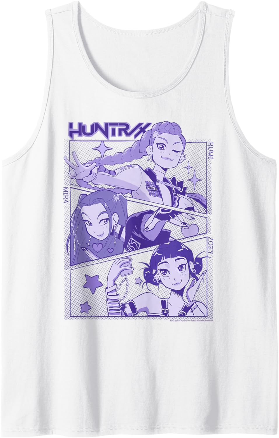 Kpop Demon Hunters Halloween Huntrix Cute Manhwa Panels Tank Top
