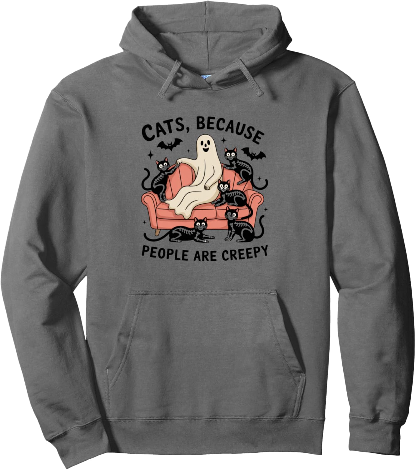 Cats Because People Are Creepy Ghost Pullover Hoodie