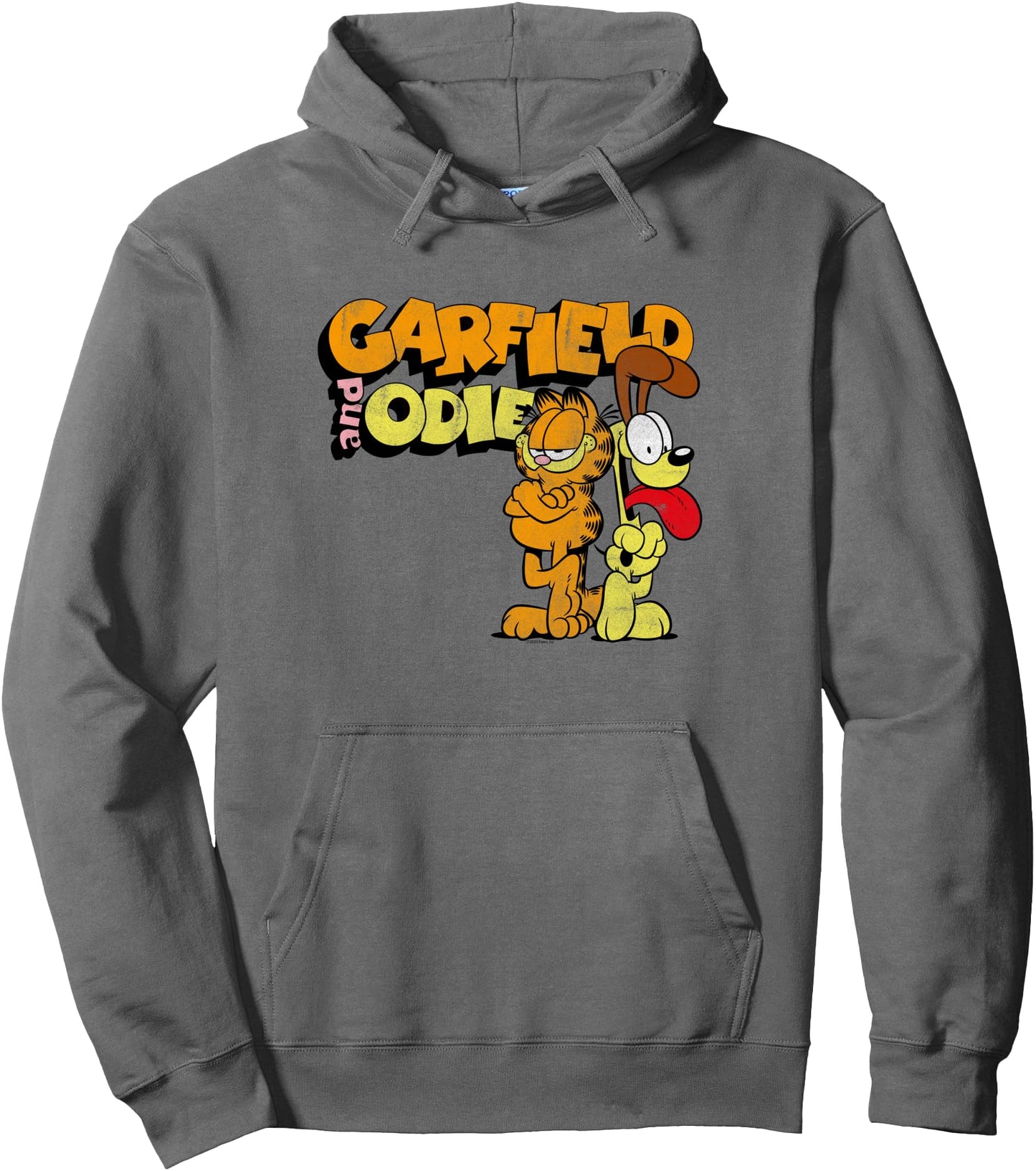 Garfield Distressed Garfield and Odie Cartoon Cat Pullover Hoodie
