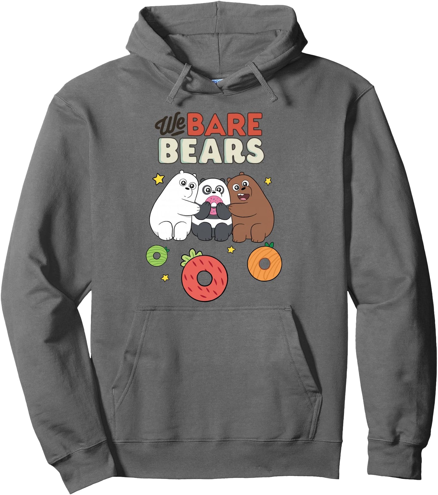 We Bare Bears Love Colorful Donuts Funny Cartoon Pullover Hoodie