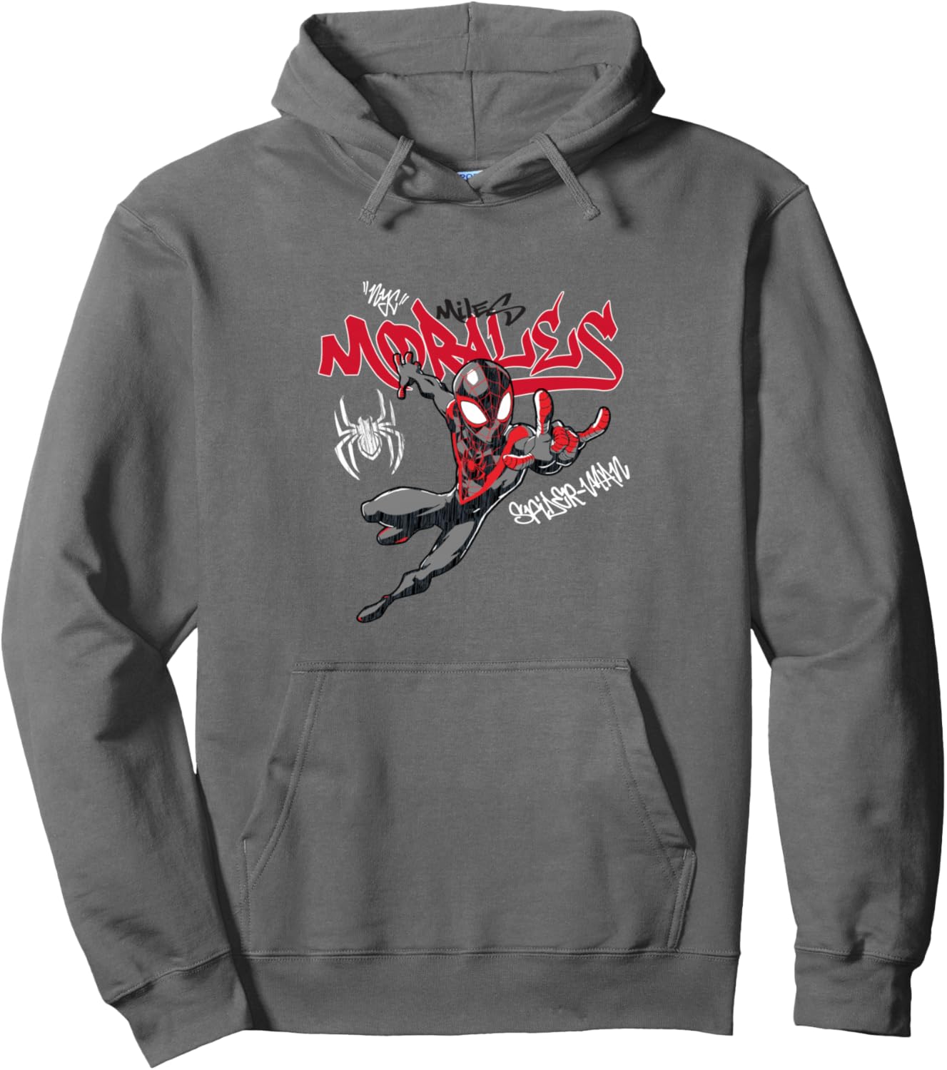 Marvel Comics Spider-Man Miles Morales Web Swing Pose Pullover Hoodie