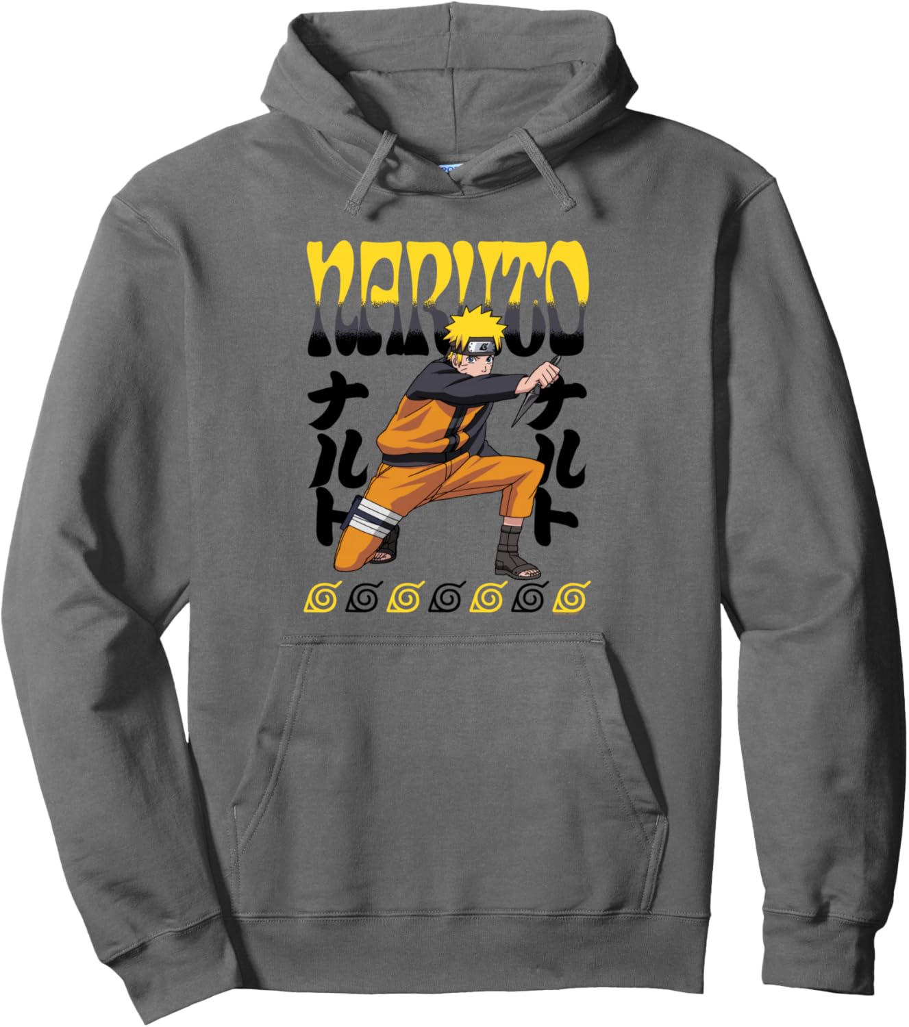 Naruto Shippuden Naruto Uzumaki Kneeling Anime Pullover Hoodie