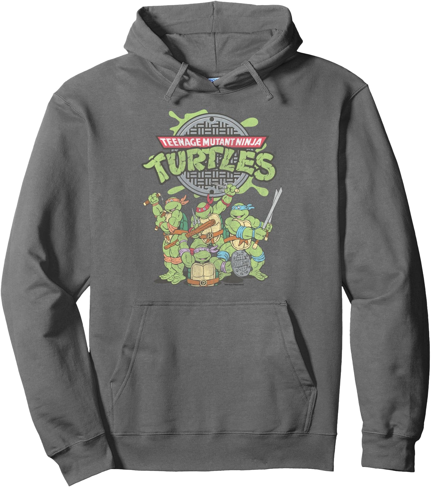 Teenage Mutant Ninja Turtles Sewer Logo and Turtles Retro Pullover Hoodie