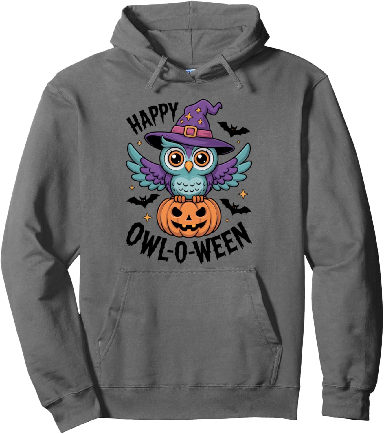 Happy Owl-O-Ween Cute Owl Witch Halloween Pullover Hoodie