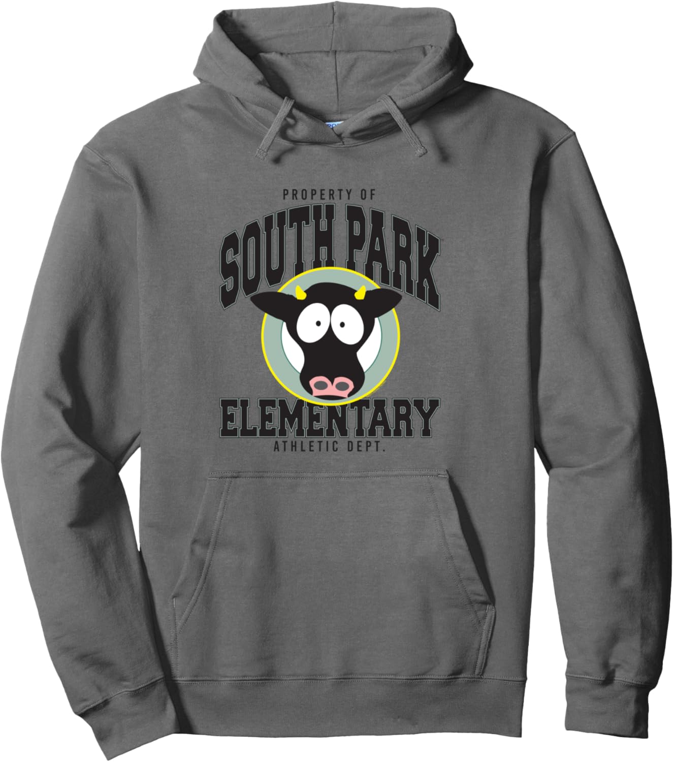 South Park Elementary Cow School Logo and Mascot Cartoon Pullover Hoodie