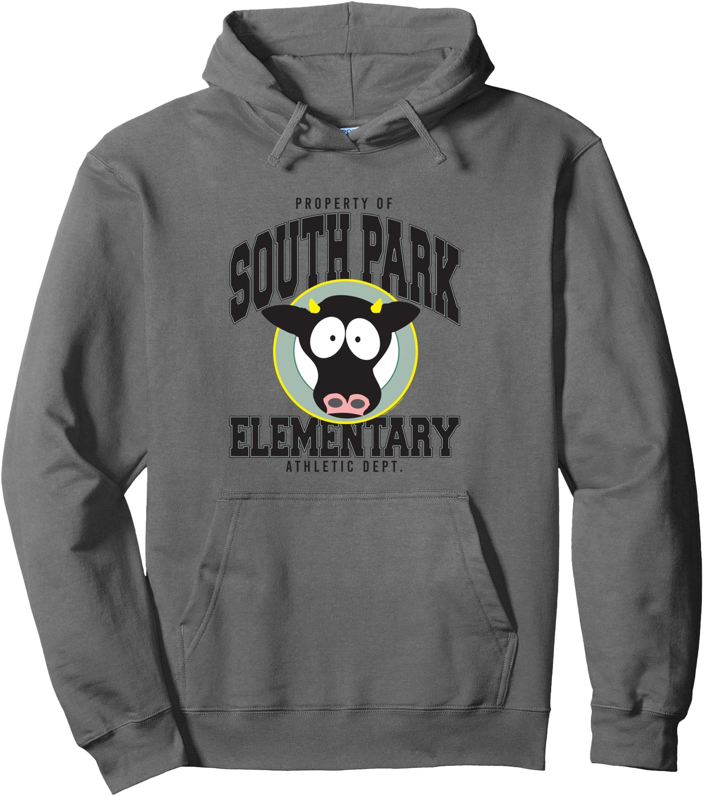 South Park Elementary Cow School Logo and Mascot Cartoon Pullover Hoodie