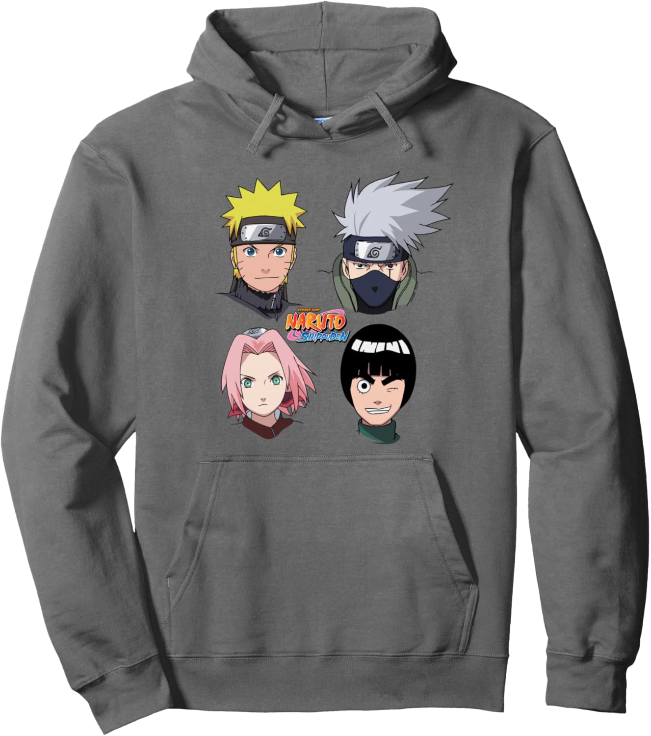 Naruto Shippuden 4 Heads with Logo Anime Pullover Hoodie