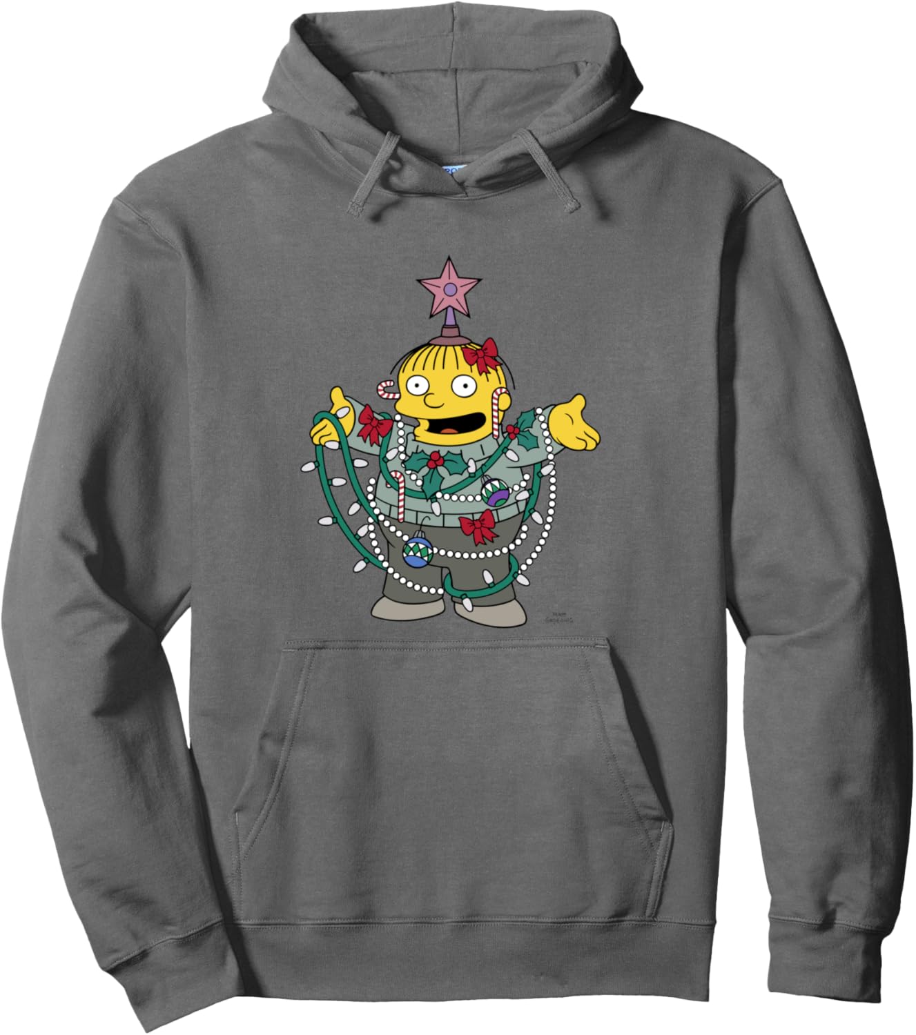 The Simpsons Christmas Ralph Wiggum Tangled Lights Pullover Hoodie