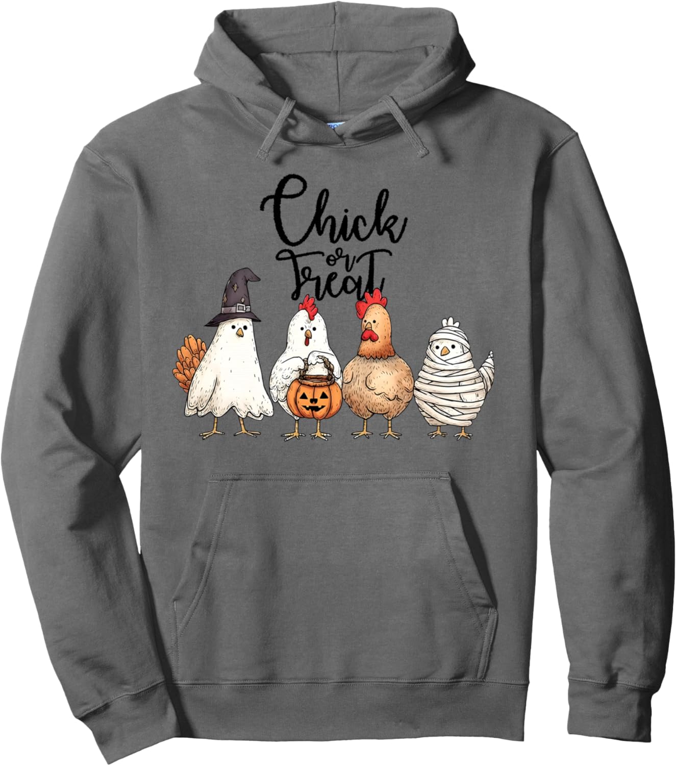 Vintage Chick Or Treat Halloween Witch Spooky Chicken Lover Pullover Hoodie
