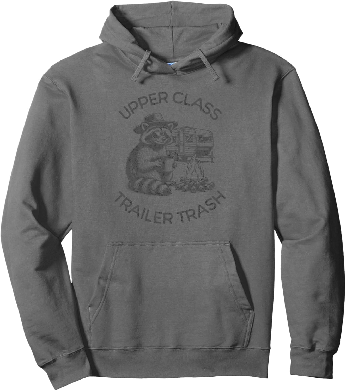 Upper-Class Trailer Trash Western Raccoon With A Cowboy Hat Pullover Hoodie