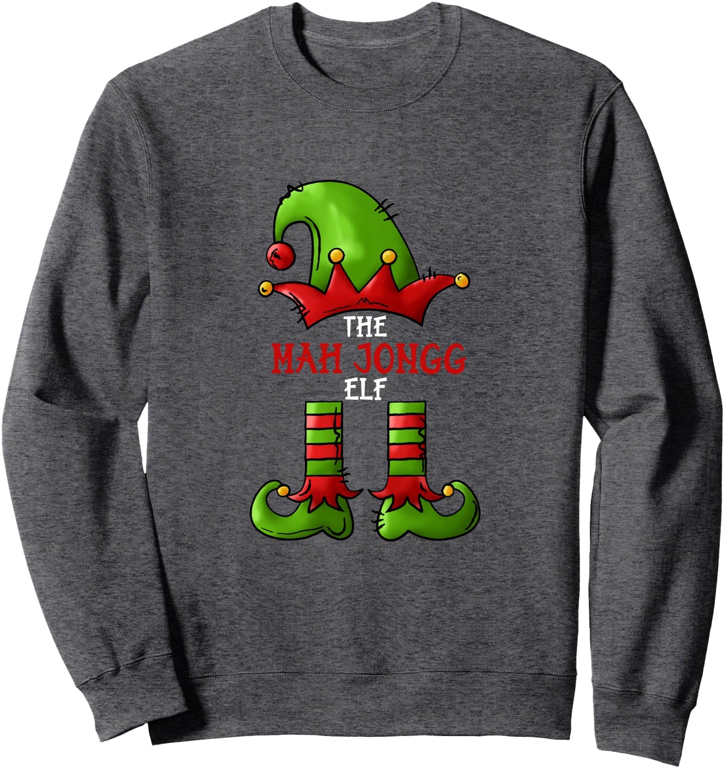 Funny Mah Jongg Elf- Fun Christmas Elf Mahjong Fun Tile Game Sweatshirt