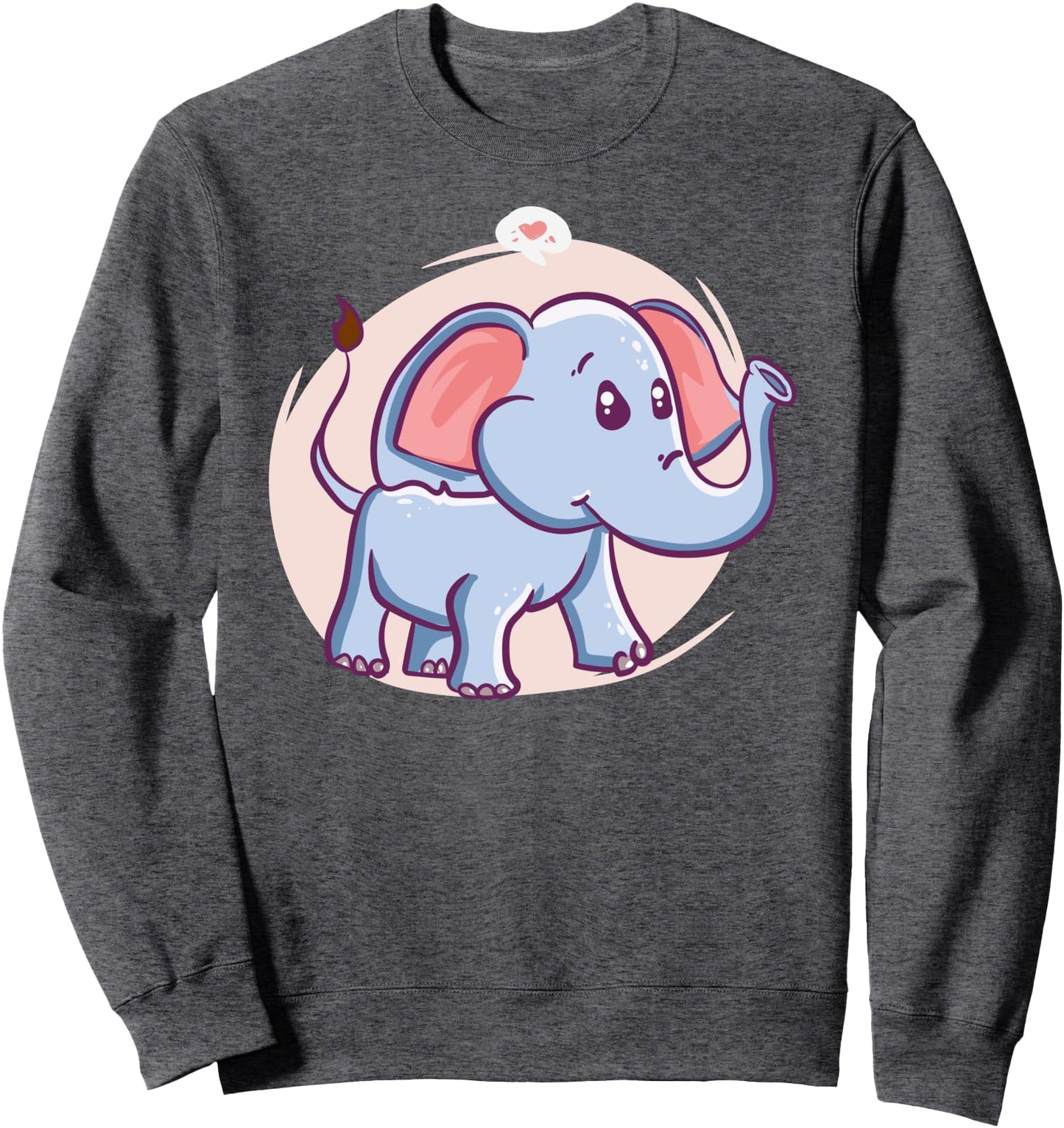 Elephant - Cute Kawaii Anime - Aesthetic Japanese Grey Sweatshirt