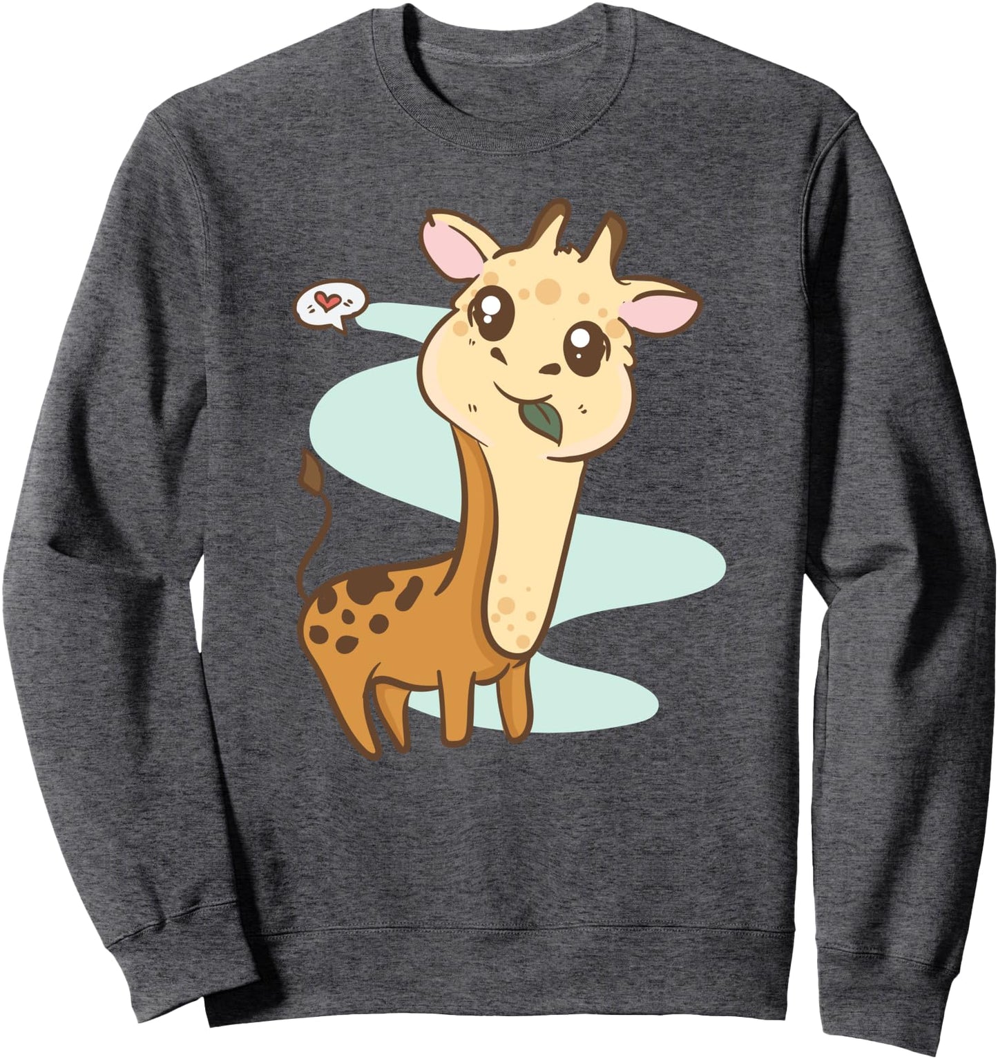 Giraffe - Cute Kawaii Anime - Aesthetic Japanese Grey Sweatshirt