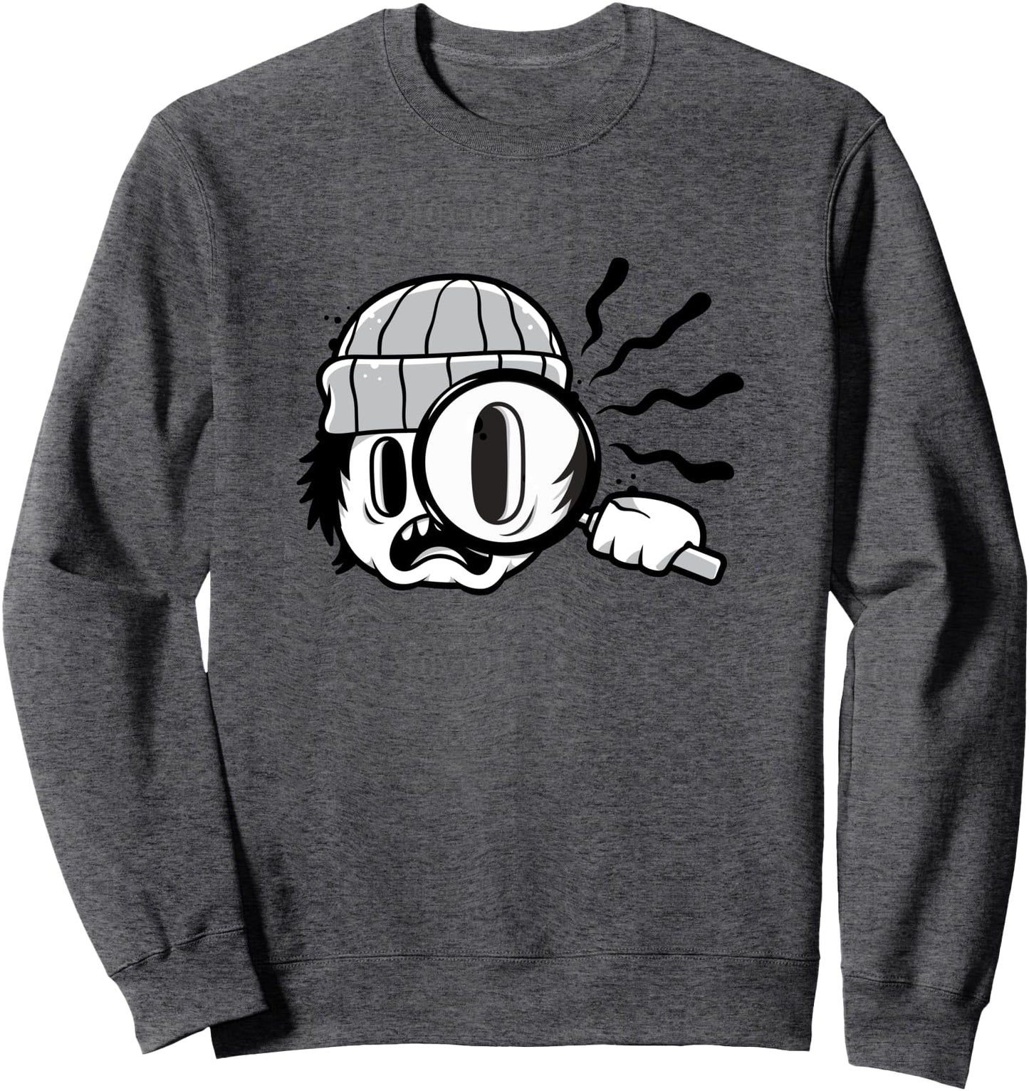 Cartoon Detective with Giant Magnifying Glass Sweatshirt